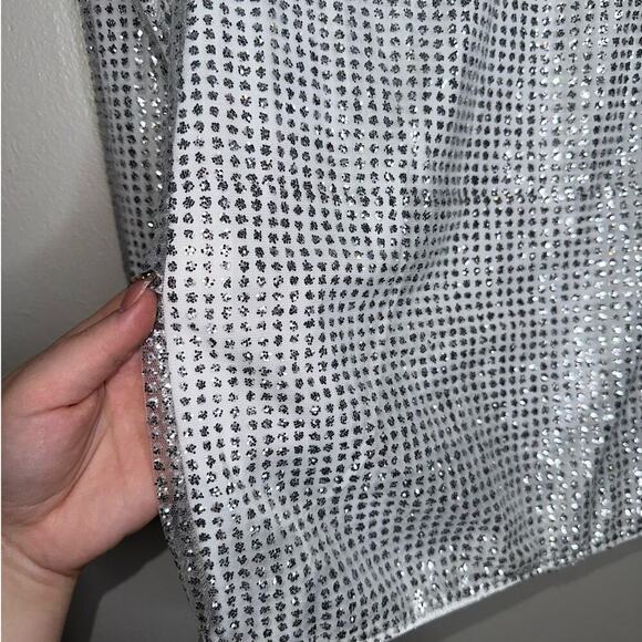 Superdown NWT Evie Sparkle Mini Dress White/Silver Size Small Revolve - Picture 5 of 7
